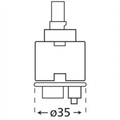 Unknown Replacement 35mm Open Outlet Ceramic Disk Tap Cartridge -Bathroom Products Shop 35mm Open outlet ceramic disk cartridge1