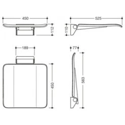 System '900' 45cm Hinged Shower Seat - Matt Black -Bathroom Products Shop 900.51.2026020CV prod2 2