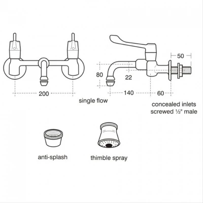 Markwik Wall Mounted Extended Lever Mixer Tap With Single Flow Nozzle 4 Markwik Wall Mounted Extended Lever Mixer Tap With Single Flow Nozzle - Image 2