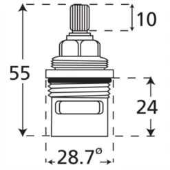 Unknown Single Quarter Turn Tap Valve - 3/4" BSP Thread -Bathroom Products Shop Bath Tap Valve Hot2