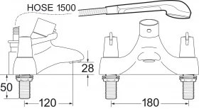 Lever Action Thermostatic Bath Shower Mixer 4 Lever Action Thermostatic Bath Shower Mixer - Image 2
