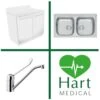 Hart Double Bowl Medical Wash Station -Bathroom Products Shop Hart Double Bowl Medical Wash Station DoubleDoor