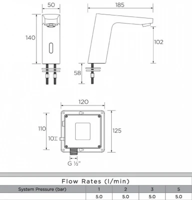 Bristan S2 Automatic Contemporary Spout Sensor Tap | WRAS Approved Touchless Taps 4 Bristan S2 Automatic Contemporary Spout Sensor Tap | WRAS Approved Touchless Taps - Image 2