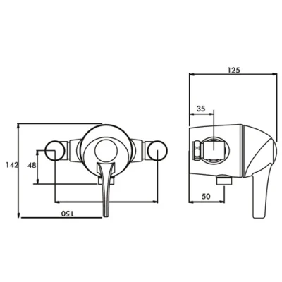 Intatec Vista Exposed Sequential Thermostatic Valve 4 Intatec Vista Exposed Sequential Thermostatic Valve - Image 2