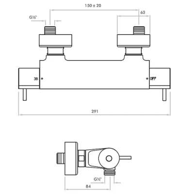 Intatec Vista Safe Touch Thermostatic Bar Valve 4 Intatec Vista Safe Touch Thermostatic Bar Valve - Image 2