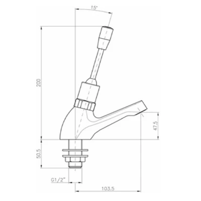 MCM The Joystick Lever Self Closing Basin Tap 4 MCM The Joystick Lever Self Closing Basin Tap - Image 2