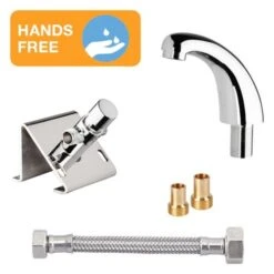 HART Exposed Foot Flow Control And Fixed Spout Set | Touchless Handwashing Set
