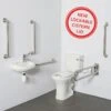 Commercial Close Coupled Doc M Toilet Pack With Lockable Cistern Lid -Bathroom Products Shop NY DM200KCS LC SS
