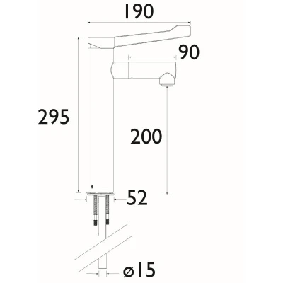 Bristan Non Thermostatic Tall Pillar Healthcare Tap With Long Lever 4 Bristan Non Thermostatic Tall Pillar Healthcare Tap With Long Lever - Image 2