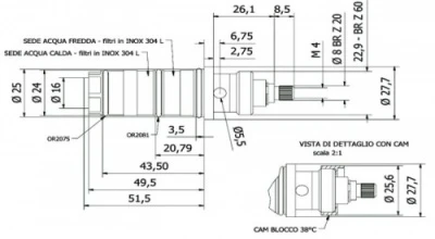 Unknown 1/2" (25mm) Push Fit Thermostatic Cartridge - 4 O-Ring Seal 4 Unknown 1/2" (25mm) Push Fit Thermostatic Cartridge - 4 O-Ring Seal - Image 2