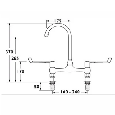 Dualflow Deck Mounted Medical Sink Tap 4 Dualflow Deck Mounted Medical Sink Tap - Image 2
