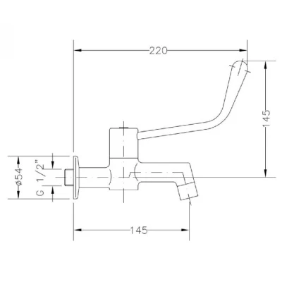 Genebre Care Elbow Lever Bib Tap 4 Genebre Care Elbow Lever Bib Tap - Image 2