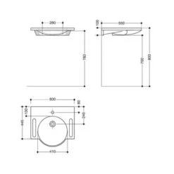 HEWI Composite Washbasin White - 450 Wide -Bathroom Products Shop hewi 950 11 5012 2