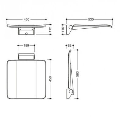 System '900' Mobile Hinged Shower Seat - Matt White 4 System '900' Mobile Hinged Shower Seat - Matt White - Image 2