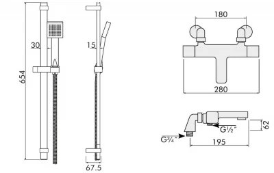 Low Pressure Thermostatic BSM - WRAS Approved Bath Shower Mixer 5 Low Pressure Thermostatic BSM - WRAS Approved Bath Shower Mixer - Image 3