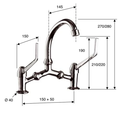 Healthcare Series Deck Sink Tap 4 Healthcare Series Deck Sink Tap - Image 2