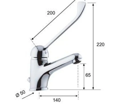 HART Medic LineLong Reach Basin Mixer Tap 4 HART Medic LineLong Reach Basin Mixer Tap - Image 2