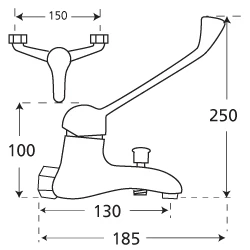 HART Professional Extended Lever Bath Mixer (BSM) 4 HART Professional Extended Lever Bath Mixer (BSM) - Image 2