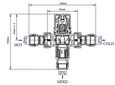 Safeguard 22mm Thermostatic Mixing Valve | TMV2/3 4 Safeguard 22mm Thermostatic Mixing Valve | TMV2/3 - Image 2